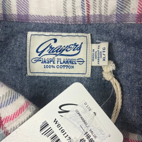 NWT Grayers Stone Multicolor Jaspe Flannel Shirt Men's Size XL - Picture 9 of 13